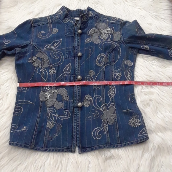 Chicos Sequin/Embroidered Denim Jacket - Picture 14 of 16